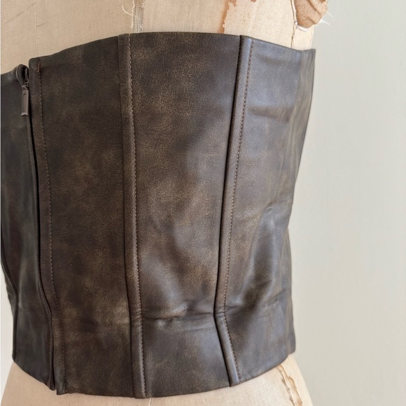 With Jean Althea corset top brown faux leather strapless large - Picture 8 of 10